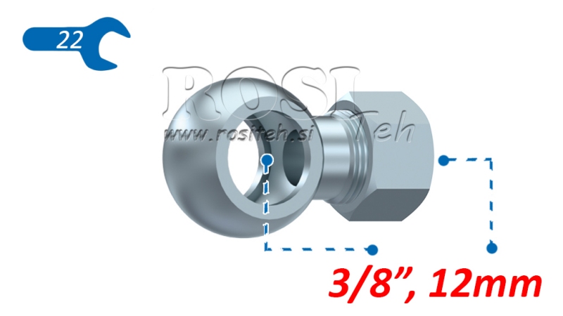METAAL SLANG BANJO 3/8 MET MOER