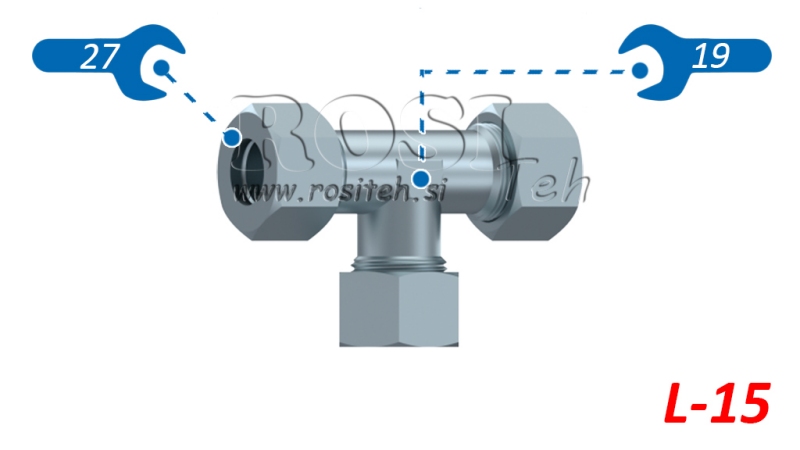 HÜDRAULINE T-PIECE L-15 KINNITUSEGA