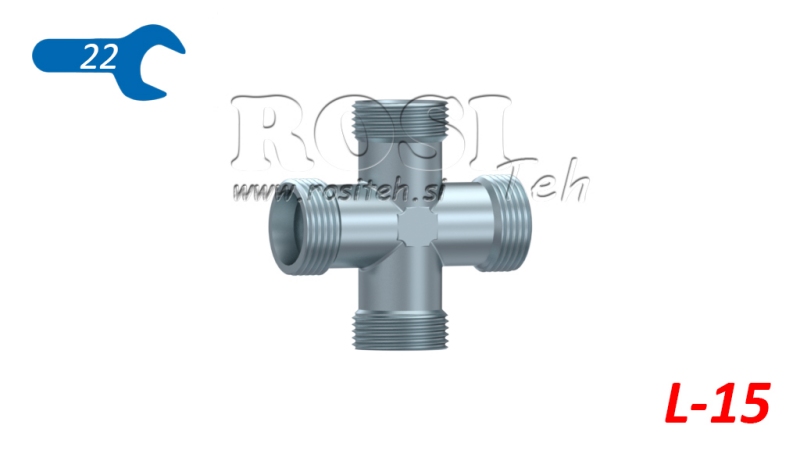 HIDRAVLIČNI KRIŽNI PRIKLJUČEK L-15 MOŠKI M22x1,5