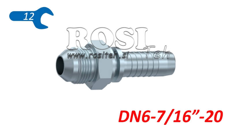 CONEXÃO HIDRÁULICA AGJ JIC74° MACHO DN6-7/16”-20