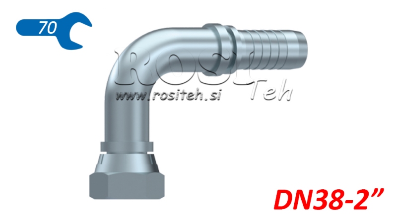 CONEXÃO HIDRÁULICA BSP FÊMEA CURVA 90° DN38-2
