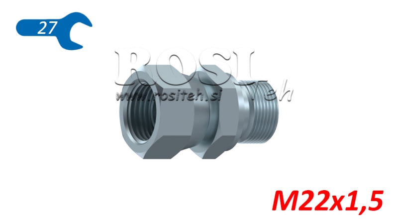 NUTTO GIREVOLE DOPPIO COLLEGAMENTO IDRAULICO M22X1,5