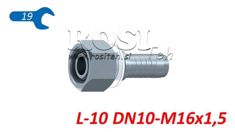 HÜDRAULILINE ÜHENDUS DKOL 10 L NAINE DN10-M16X1.5