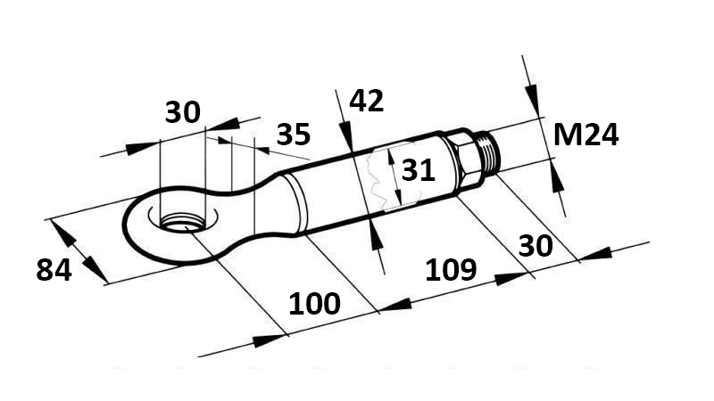 GANCHO DE PUXAR ROTATIVO FI30 2500/400KG