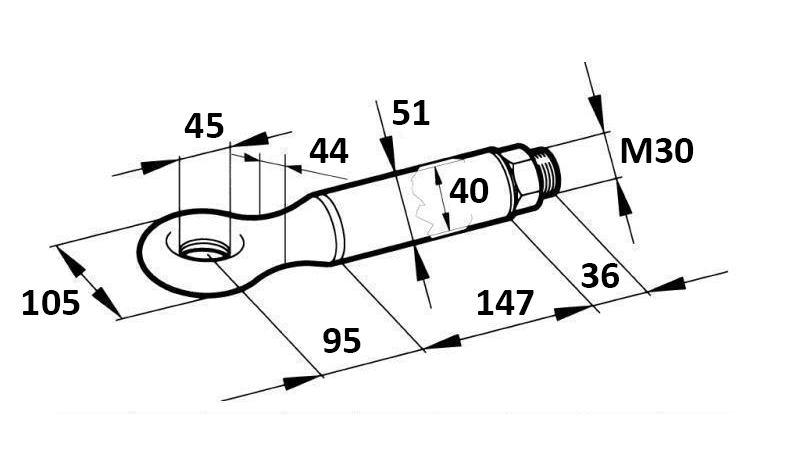 SUKAMAS TRAUKIMO KABLYS FI45 6000/1100KG