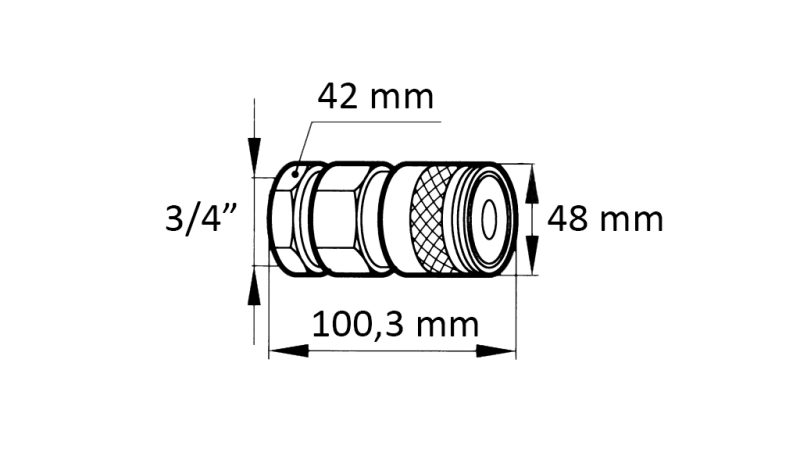 HITRA SPOJKA BAGER FFH ŽENSKA 3/4 48mm