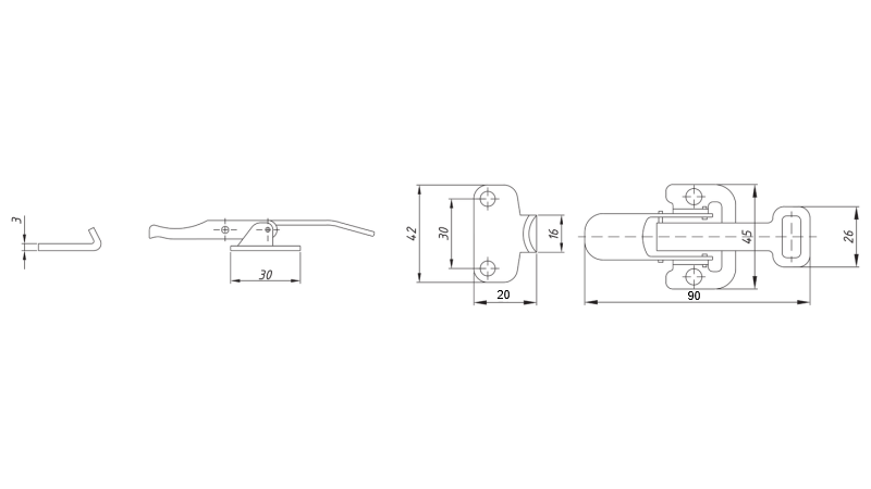 PRIEKABOS ŠONINIO SKYDELIO UŽRAKTAS, NAPA L TIPAS
