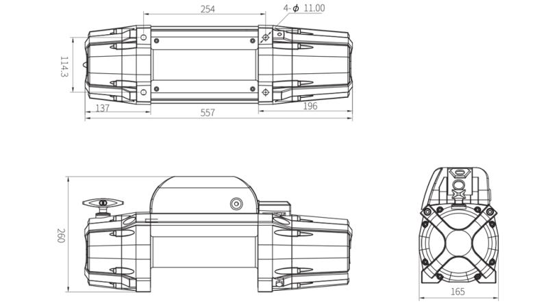 24 V ELEKTRISK VINSJ RS-12000 - 5440 kg - SYNTETISK TAU - ECO