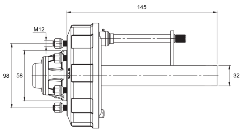 PUSIAŠIS SU STABDŽIAIS - 450 kg (4 VARŽTAI) - 145 mm