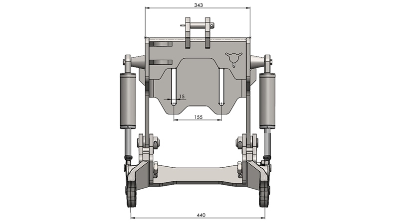 UNIVERSALUS PRIEKINĖS PAKABOS KOMPLEKTAS TRAKTORIUI CAT. 1 - PROFI STANDARD 800 KG