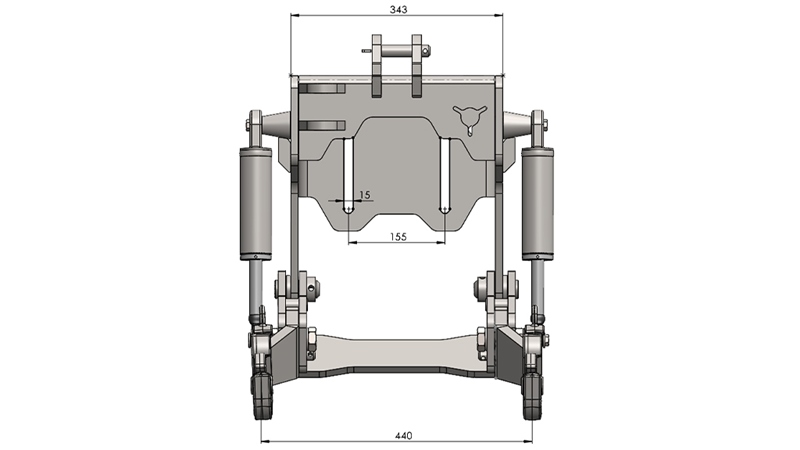 UNIVERSALUS PRIEKINĖS PAKABOS KOMPLEKTAS TRAKTORIUI CAT. 1 - PROFI AUTOMATIC 800 KG