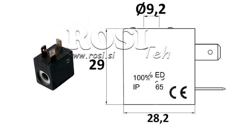 ELEKTROMAGNETISCHE SPULE 12VDC FÜR VENTIL - fi 19.2mm-29mm 3W