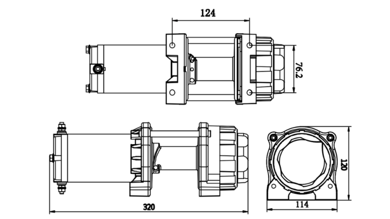 12 V ELEKTRINĖ GERVĖ RS-3500 - 1585 kg - SINTETINĖ VIRVĖ - ECO