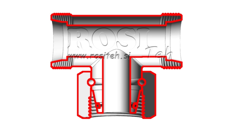 HIDRAULINIS T-JUNGIMAS L-10 SU CENTRINE PASUKAMA VERŽLE M16X1,5