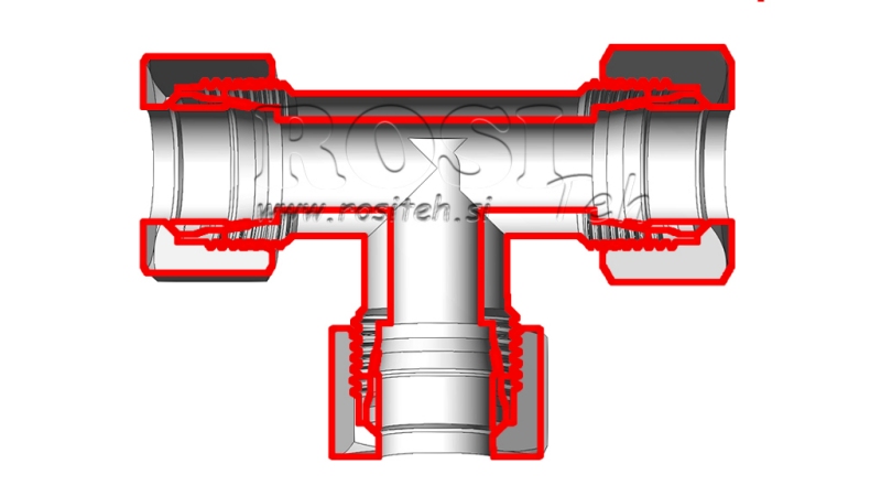 HÜDRAULINE T-PIECE L-12 KINNITUSEGA
