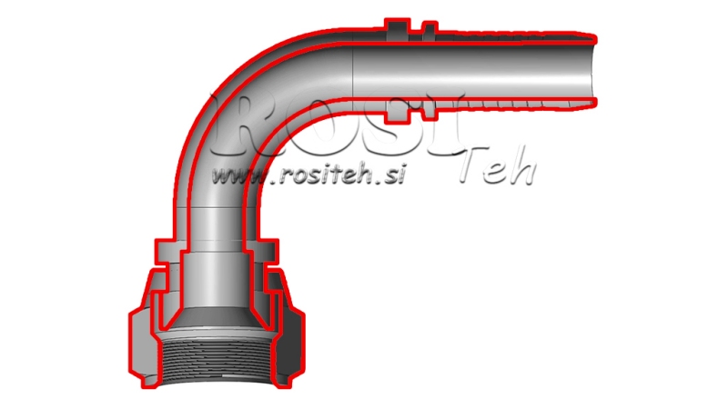 HIDRAULINĖ SĄSAJA DKJ JIC74° MOTERIS ELBOW 90° DN5-7/16-20