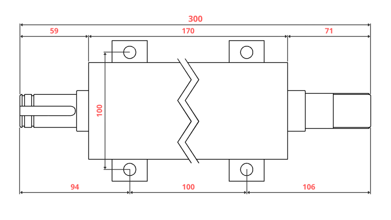 KETAČINIO PJŪKLO VELENAS 300MM (DEŠINĖ SRIEGIS)