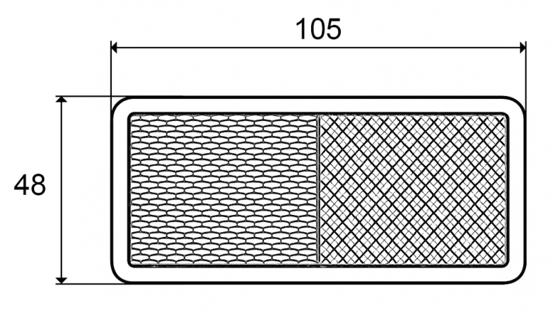 TEKSTŪRINIS REFLEKTORIUS BALTAIS 105X48 (10VNT)
