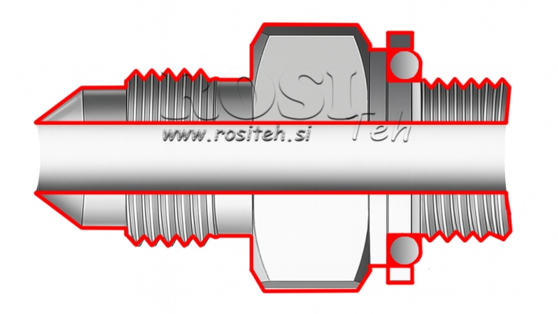HIDRAULINIS REDUKTORIUS 3/4 JIC74°-1/2 DUJOS
