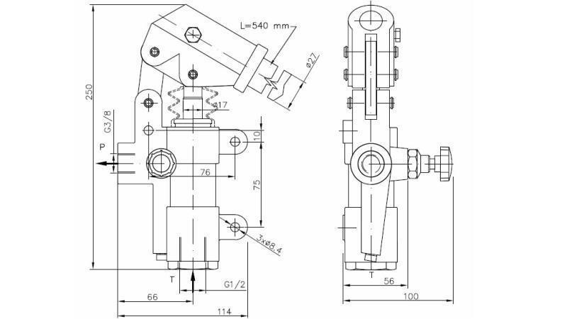 BOMBA MANUAL 20CC -SD- AUTOSSUFICIENTE DIREÇÃO ÚNICA - dimensões