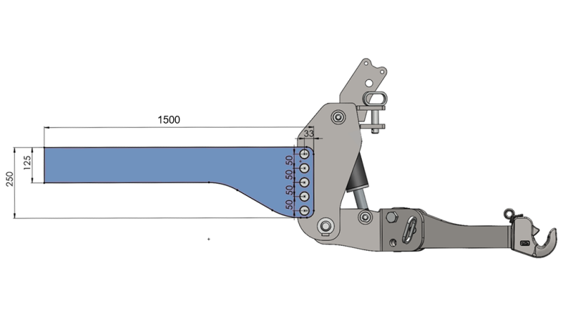 UNIVERSAL MONTERINGSKONSOLL FOR TRAKTOR FRONT-HYDRAULIKK CAT. 2 & CAT. 3 (1500 mm)