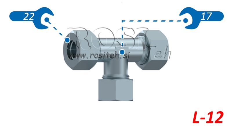 HÜDRAULINE T-PIECE L-12 KINNITUSEGA