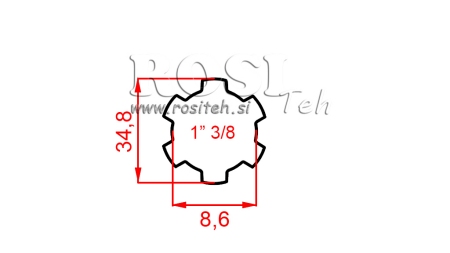 KARDANADAPTER 1-3/8 STANDARD (400 mm)