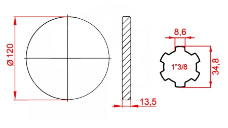 КАРДАНЕН АДАПТЕР С ФЛАНЕЦ 1-3/8 (125 mm)