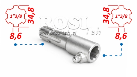 ADAPTADOR P.T.O. COM PINO de 1”3/8 a 1”3/8