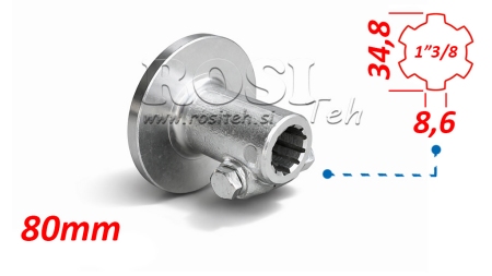 KARDANADAPTER MED FLANS OCH PINNE 1-3/8 (80 mm)