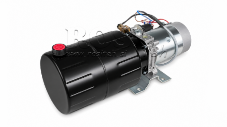 MINI HYDRAULIKAGGREGAT 24V DC - 2.2kW = 2.1cc - 8 lit - enfasig montering (metall)