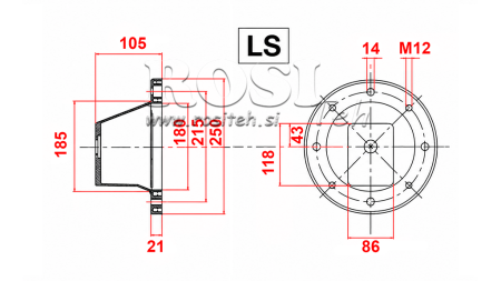 HYDRAULISK FLANGE - BELL LS252 (EM2,2-4 KW/GR2)