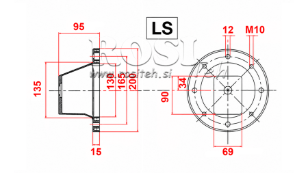 FLANGE HIDRÁULICO - BELL LS201 (EM0,55-1,5KW/GR1)