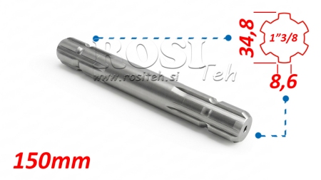 KARDANADAPTERI 1-3/8 KAKSIPUOLINEN (150 mm)