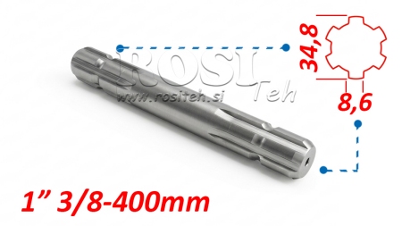 P.T.O. ADAPTER 13/8 BEGGE SIDENE L=400