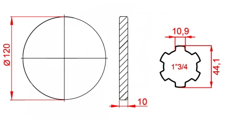 ΑΝΤΑΠΤΟΡΑΣ ΚΑΡΝΤΑΝ ΜΕ ΦΛΑΝΤΖΑ 1-3/4 (120 mm)