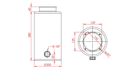 TANQUE DE METAL ROLL PP 12 LITROS HORIZONTAL-VERTICAL