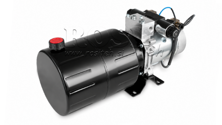 MINI HIDRAULINIS JĖGOS BLOKAS 24V DC - 2.2kW = 2.1cc - 8 lit - dvipusis įrenginys (metalinis)