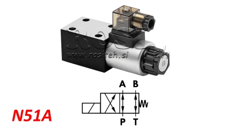HYDRAULICKÝ ELEKTRO MAGNETICKÝ VENTIL KV-4/2 CETOP 3 12/24/230V N51A