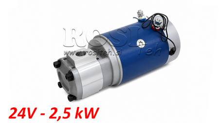 HIDRAVLIČNI SKLOP ČRPALKE GR.1 + ELEKTRO MOTOR 24V 2,5kW = 2,5cc - 6,6lit