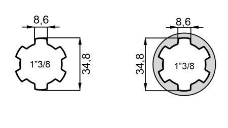 P.T.O. ADAPTER 13/8 to 13/8