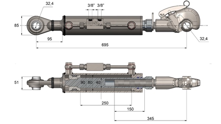 HIDRAVLIČNA/NAVOJNA POTEZNICA AVTOMATSKA - 3 KAT. 80/40-250 (+95HP)(32,2)