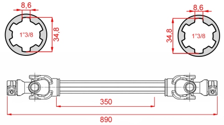 AX CARDANIC ECO 890mm 30-75HP STANDARD
