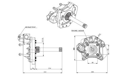 HIDRAULINIO PUMPOS VARIKLIO DIMENSIJOS - MERCEDES ACTROS A
