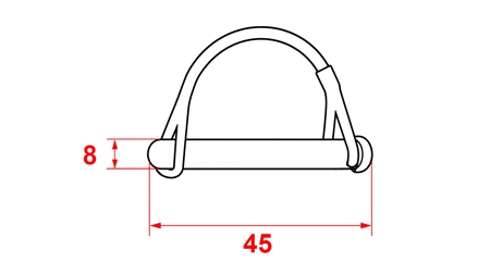 KAIŠTIS UŽSEGAMAS Φ 8/45 MM (5VNT)