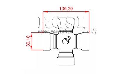 KRUIS F-30,18X106,30 VOOR ECO KARDANAS 970mm 70-110HP MET FRICTIEKOPPELING