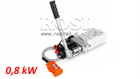 MINI HIDRAULINIS MODULIS 24V DC - 0.8KW = 0.5CC - 1.5 LITRO - VIENO VEIKIMO MODULIS (PVC) SU MANUALINE PUMP