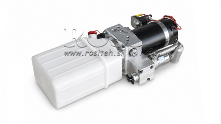 MINI HIDRAULINIS MODULIS 24V DC - 0.8KW = 0.5CC - 1.5 LITRO - VIENO VEIKIMO MODULIS (PVC) SU MANUALINE PUMP