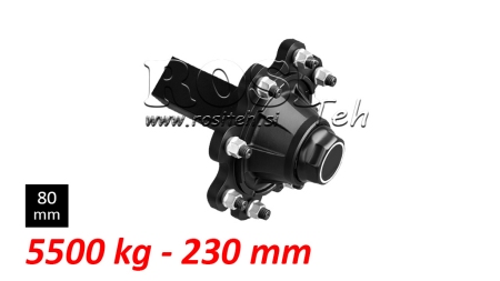 PUSIAŠIS BE STABDŽIŲ - 5500 kg (8 VARŽTAI) - 230 mm