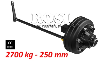 PUSIAŠIS SU STABDŽIAIS - 2700 kg (6 VARŽTAI) - 250 mm